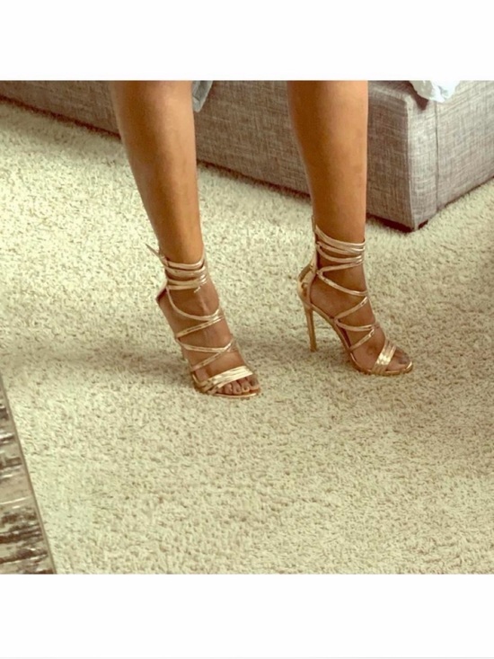 Steve Madden Shoes - Steve Madden Gold Strappy Stiletto Sandals - new with box